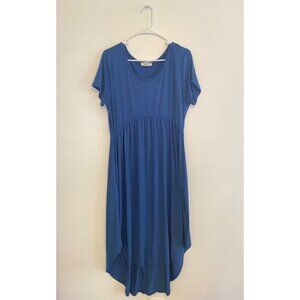 You & Me Blue High-Low Short Sleeve Dress Size XL Soft & Flowy